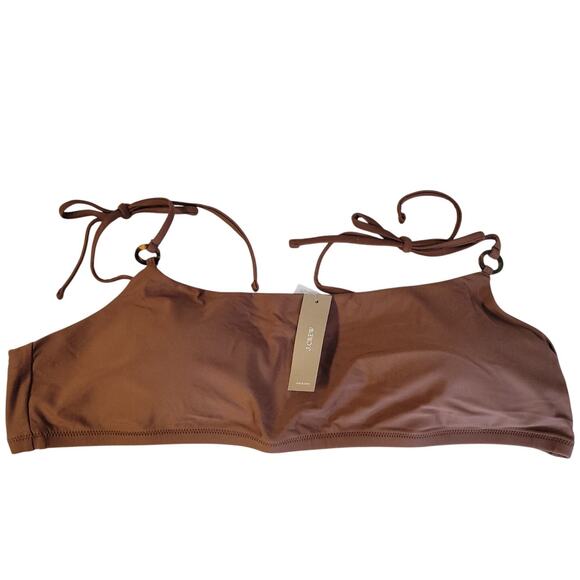 NWT J.Crew O-Ring Tie Shoulder Bikini Top Vacation Summer Beach Plus Size 2X - Picture 1 of 7